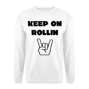 Always keep rolling with your wheelchair # - Unisex Sweatshirt - white - Front
