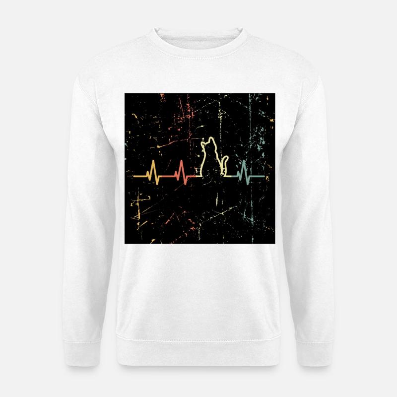 Katzen Gesichtsmaske - Unisex Pullover - Weiß