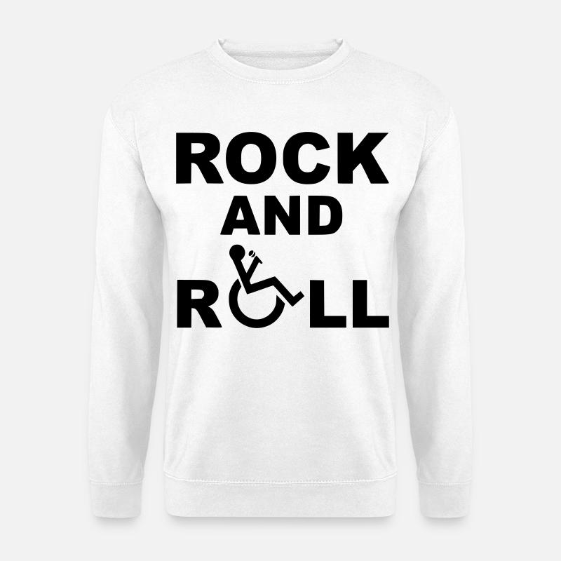 Ich schaukele und rolle in meinem Rollstuhl. Rollstuhl # - Unisex Pullover - Weiß