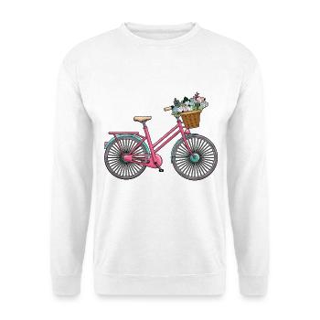 Women's Bicycle Flowers - Unisex Sweatshirt - white - Front