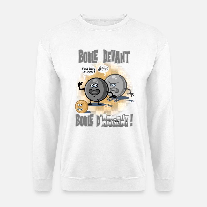 Boule devant boule d'argent - Sweat-shirt Unisexe - blanc
