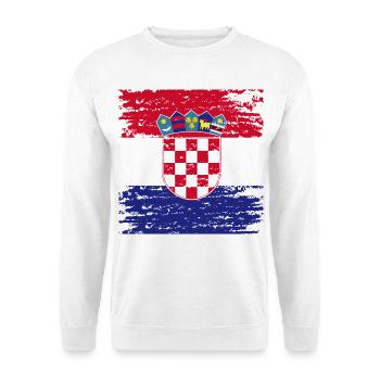 Authentisches kroatisches Flaggenwappen - Unisex Pullover - Weiß - Vorne