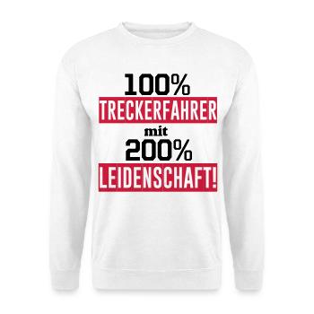 Traktor , Treckerfahrer 200% Leidenschaft ...(25) - Unisex Pullover - Weiß - Vorne