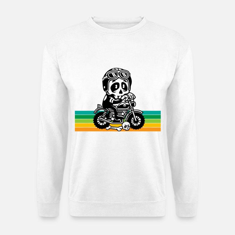 Totenkopf Motorrad - Unisex Pullover - Weiß