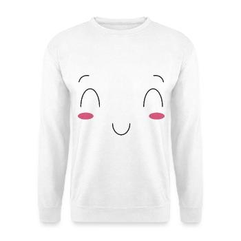 Funny Kawaii Face Emoticon, Best Gift for Family - Unisex Sweatshirt - white - Front