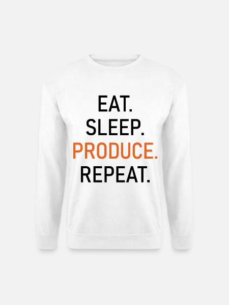 Produce. Orange Typo Shirt - Unisex Pullover - Weiß