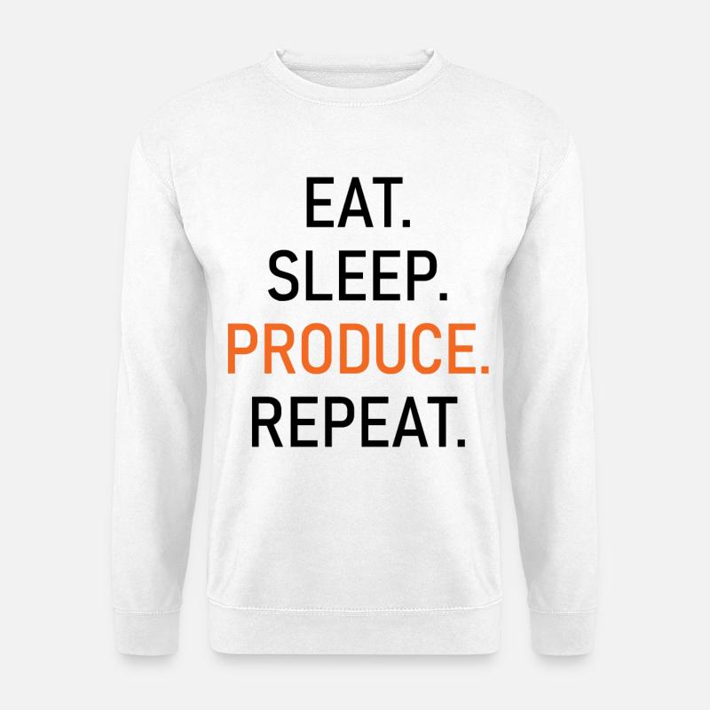 Produce. Orange Typo Shirt - Unisex Pullover - Weiß