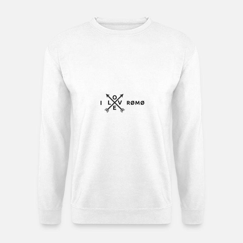  Römö Durchkreuzte Pfeil-Logomarke Römö - Unisex Pullover - Weiß