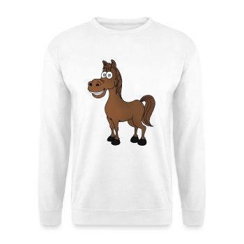 Lustiges Pferd - Unisex Pullover - Weiß - Vorne