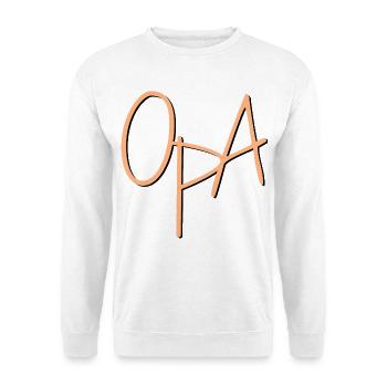 OPA MINIMALISTISCH - Unisex Pullover - Weiß - Vorne - Alina (178cm) & Michal (187cm)