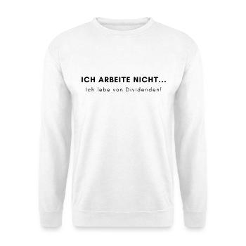 Investor - Aktien Börse Dividende - Unisex Pullover - Weiß - Vorne - Alina (178cm) & Michal (187cm)