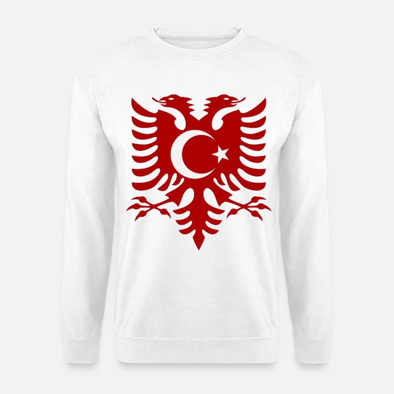 Albanien Türkei Flagge - Unisex Pullover - Weiß