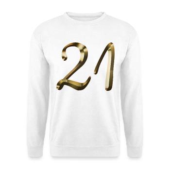 21 year old 21 year old gold 21st birthday gift - Unisex Sweatshirt - white - Front
