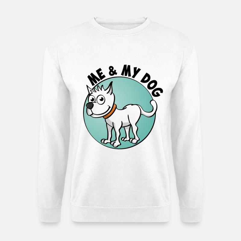 Ich und mein Hund. Fröhliche Zeichnung eines Hundes - Unisex Pullover - Weiß