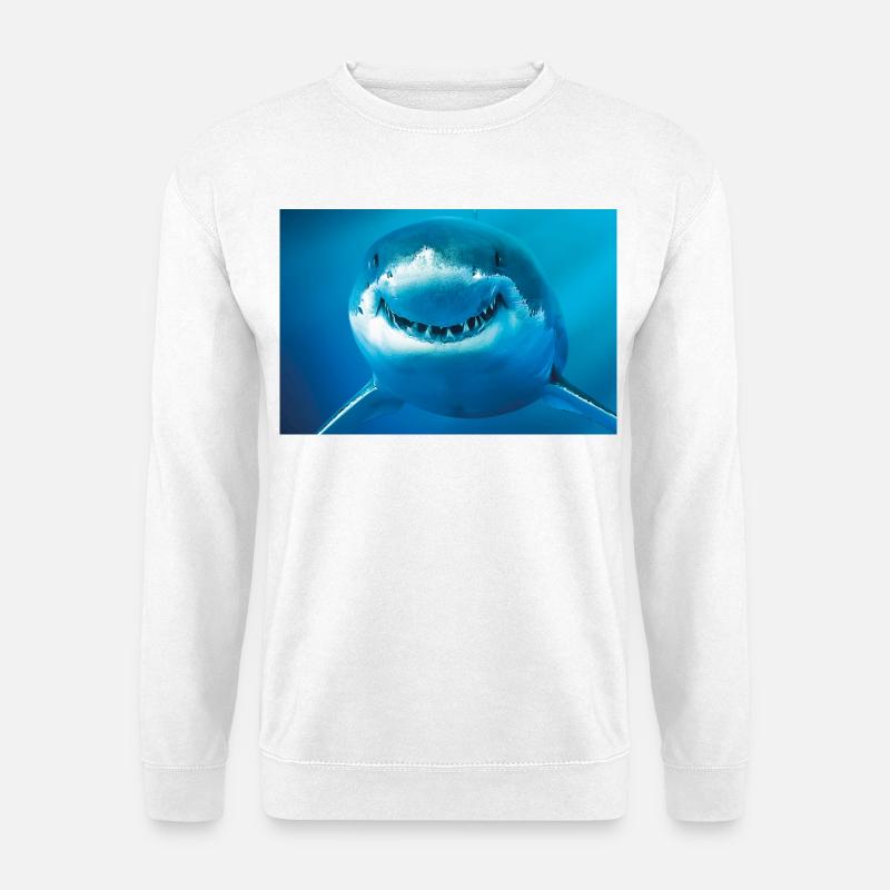 Smiling Shark Underwater - Unisex Sweatshirt - white