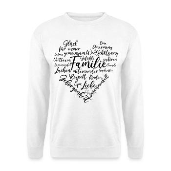 Familie Herz - Unisex Pullover - Weiß - Vorne - Alina (178cm) & Michal (187cm)