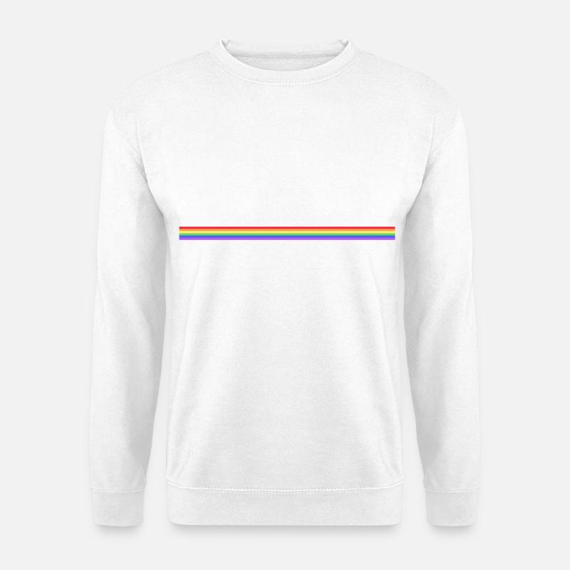Regenbogen Pride Streifen LGBTQIA+ - Unisex Pullover - Weiß