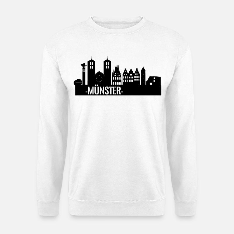 Stadt Münster Skyline - Unisex Pullover - Weiß