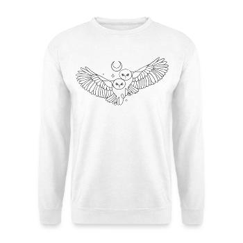 Eule Eulen Mond Liebe Infinity - Unisex Pullover - Weiß - Vorne