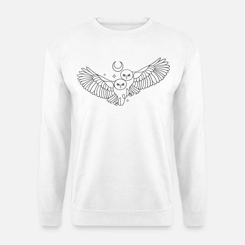 Eule Eulen Mond Liebe Infinity - Unisex Pullover - Weiß