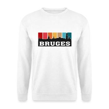 Bruges Belgique Voyage Skyline Souvenirs Silhouette - Sweat-shirt Unisexe - blanc - Devant