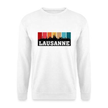 Lausanne Suisse Voyage Souvenir Sur Les Toits De La Ville - Sweat-shirt Unisexe - blanc - Devant