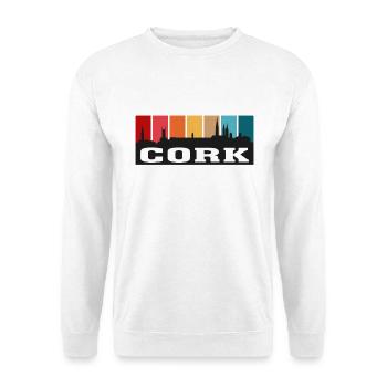 Cork Irlande Voyage Skyline Souvenirs Drapeau Irlandais - Sweat-shirt Unisexe - blanc - Devant