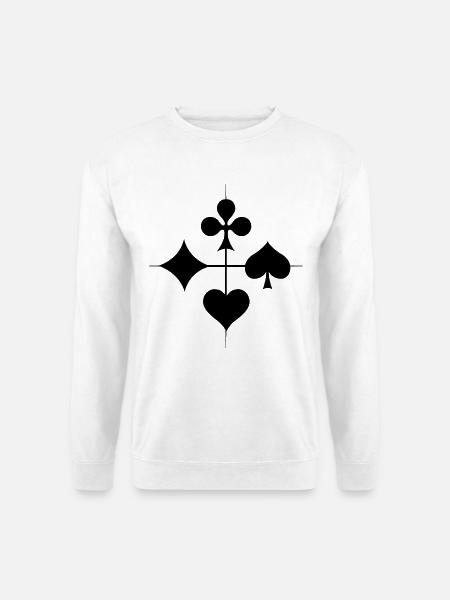 skat poker spielkarten spielfarben play cards - Unisex Pullover - Weiß