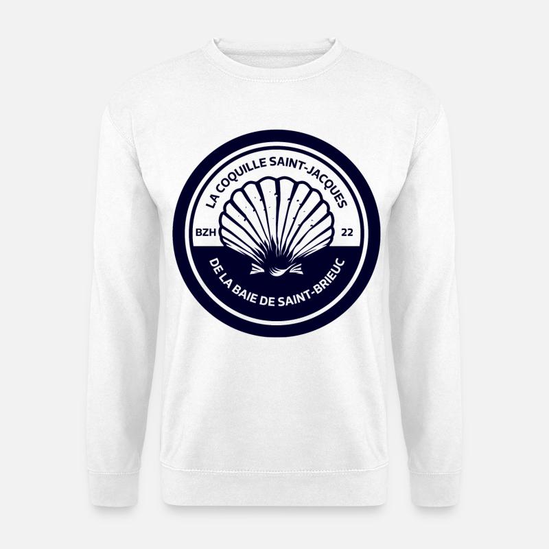 Die Bucht von Saint-Brieuc in Coquille Saint Jacques - Unisex Pullover - Weiß