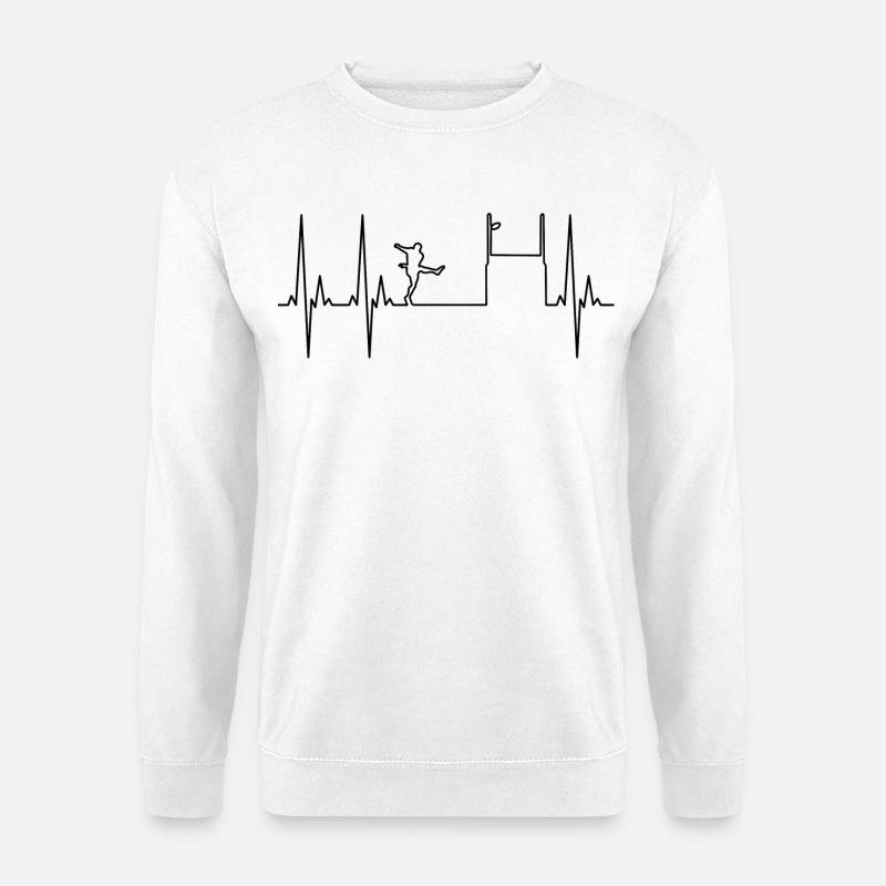 Rugby-Elektrokardiogramm - Unisex Pullover - Weiß
