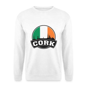 Cork Irlande Skyline Voyage Souvenir Drapeau Irlandais - Sweat-shirt Unisexe - blanc - Devant