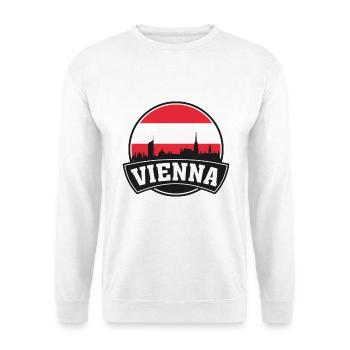 Souvenir du drapeau de l’Autriche de la silhouette de la ville de Vienne - Sweat-shirt Unisexe - blanc - Devant