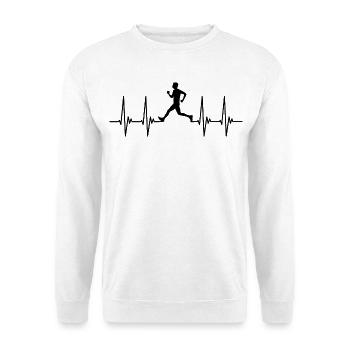 Läufer EKG, Puls, Herzschlag, runner, running, run - Unisex Pullover - Weiß - Vorne