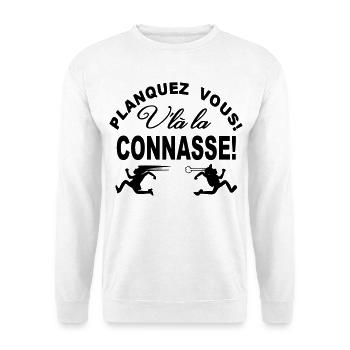 Planquez vous voilà la Chiante Cadeau Humour - Sweat-shirt Unisexe - blanc - Devant