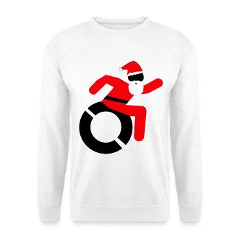 Santa Claus in a wheelchair, especially for Christmas # - Unisex Sweatshirt - white - Front
