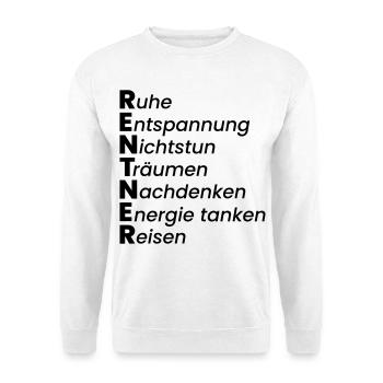 Rentner - Unisex Pullover - Weiß - Vorne