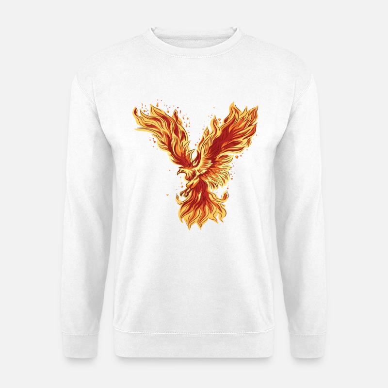Feuriger Phoenix Mythos Design - Unisex Pullover - Weiß