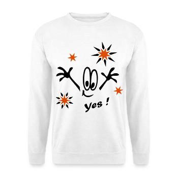 Silvester, Sterne, Yes - Unisex Pullover - Weiß - Vorne