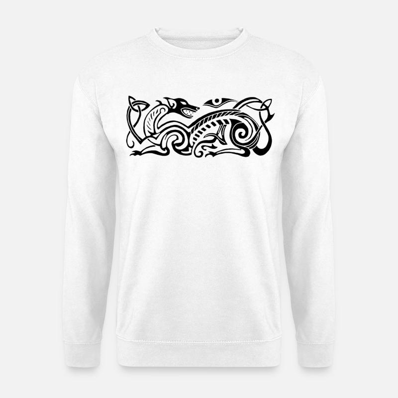 Keltischer Jagdhund (schwarz) - Unisex Pullover - Weiß