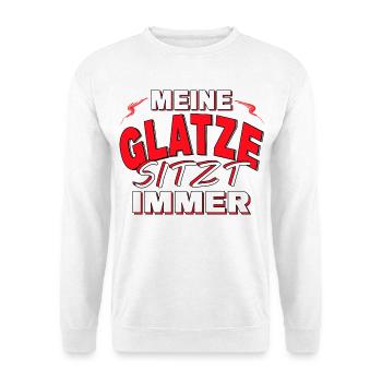 Meine Glatze Sitzt Immer - Unisex Pullover - Weiß - Vorne
