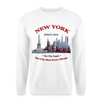 NEW YORK 1624 CREATION Louis RUNEMBERG ADAGP - Sweat-shirt Unisexe - blanc - Devant