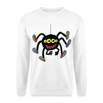 Spinne in bunten Schuhen - Unisex Pullover - Weiß - Vorne