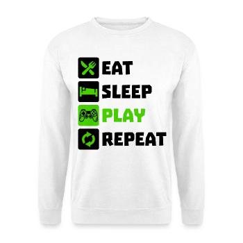 Manger Dormir Répétition Jeux Gamer Gaming - Sweat-shirt Unisexe - blanc - Devant