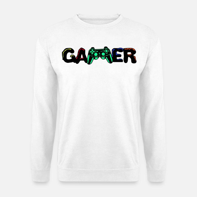 Gamer Games Zocker Controller Spielkonsole Spieler - Unisex Pullover - Weiß
