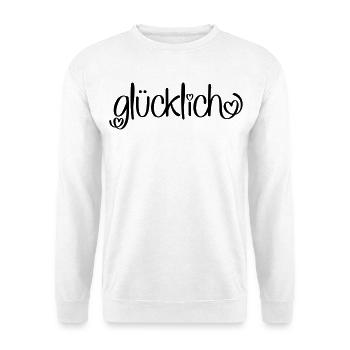 glücklich - Unisex Pullover - Weiß - Vorne