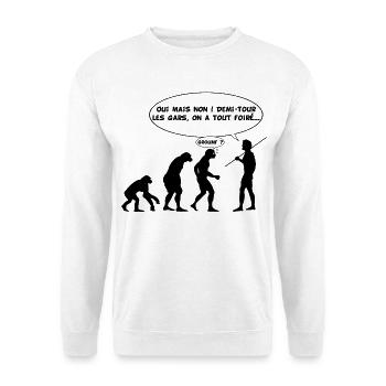 évolution inversée - Sweat-shirt Unisexe - blanc - Devant