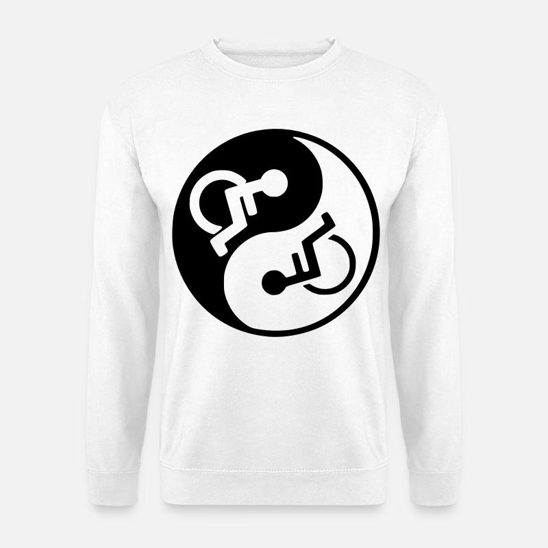 Rollstuhl Yin und Yang Rollstuhl Design * - Unisex Pullover - Weiß