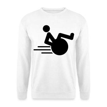 Wheelie avec fauteuil roulant représente l’agilité * - Sweat-shirt Unisexe - blanc - Devant