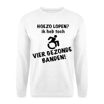 Marcher? J’ai encore quatre pneus de fauteuil roulant envoyés * - Sweat-shirt Unisexe - blanc - Devant