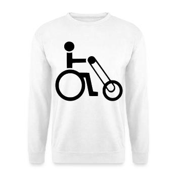Rollstuhlfahrer mit Handbike-Symbol * - Unisex Pullover - Weiß - Vorne